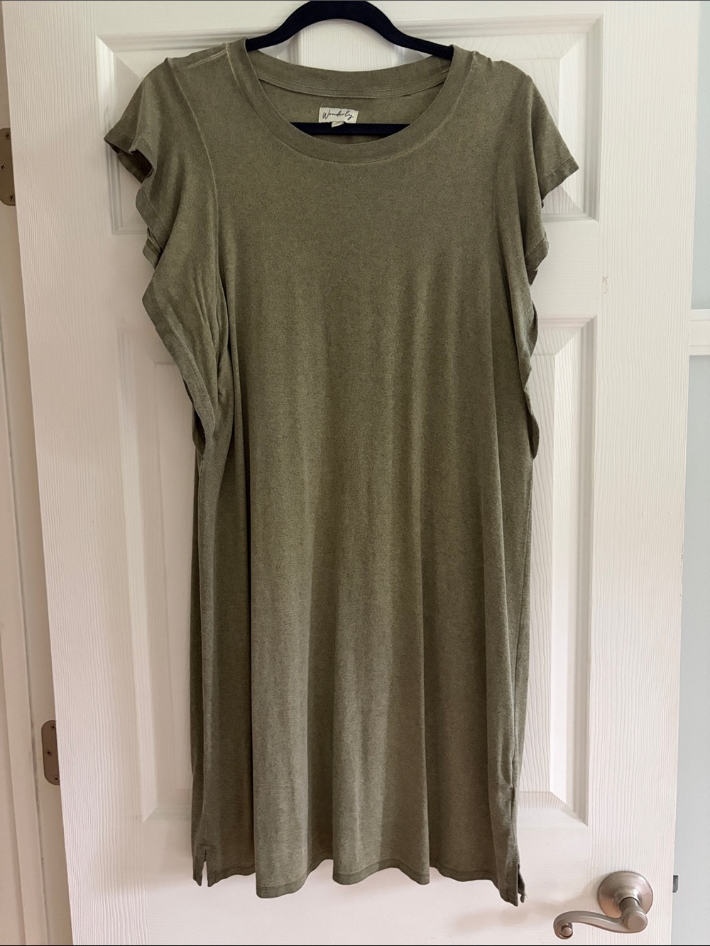 Wonderly Olive Short-Sleeve Mini Dress